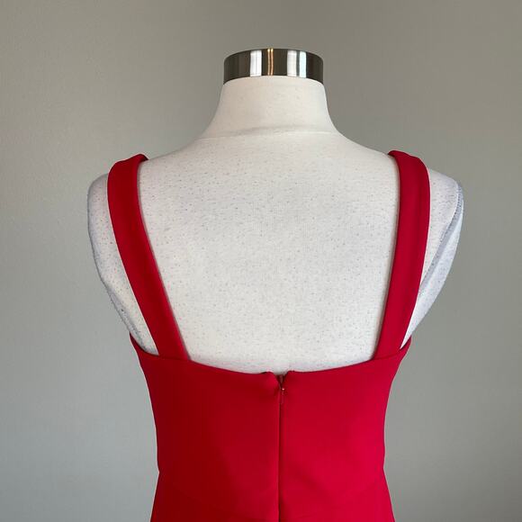 AQUA Cut Out Colorful Sleeveless Midi Sheath Cocktail Dress Red Size 10 - Picture 7 of 10